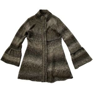 Prana Amber Duster Cardigan Size Large Snap Button Mock Neck